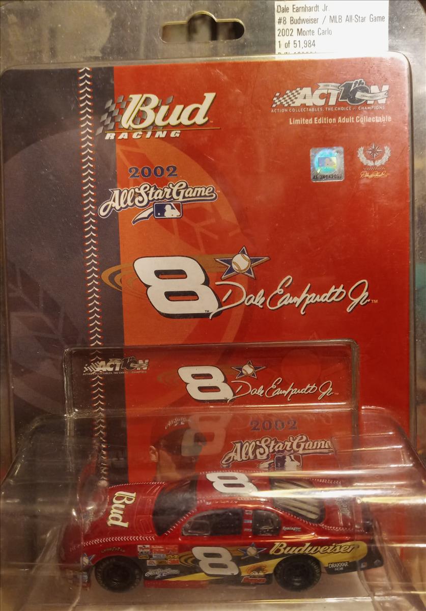 2002 Dale Earnhardt Jr NASCAR Diecast 8 Bud Budweiser MLB Baseball Milwaukee All Star Game CWC 1:64 Action ARC 1