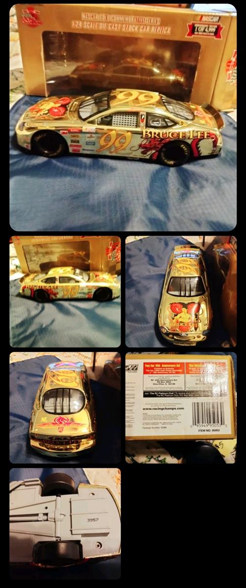 1999 Jeff Burton NASCAR Diecast 99 Bruce Lee CWC 1:24 Racing Champions Gold Commemorative 1