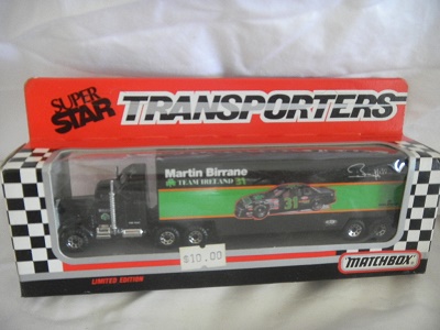 1992 Bobby Hillin NASCAR Diecast 31 Team Ireland Hauler Transporter 1:64 Matchbox Super Star 1