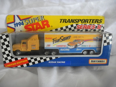 1994 Sterling Marlin NASCAR Diecast 4 Kodak Fun Saver Hauler Transporter 1:64 Matchbox Super Star 1