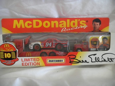 1996 Bill Elliott NASCAR Diecast 94 McDonalds Team Convoy 1:64 Matchbox Most Popular Driver 1