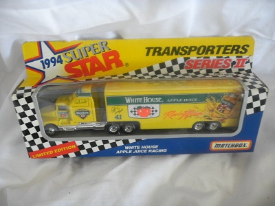 1994 Johnny Juice Smith NASCAR Diecast 41 White House Apple Juice Hauler Transporter 1:87 Matchbox Super Star 1