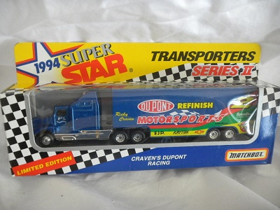 1994 Ricky Craven NASCAR Diecast 2 DuPont Hauler Transporter 1:87 Matchbox Super Star 1