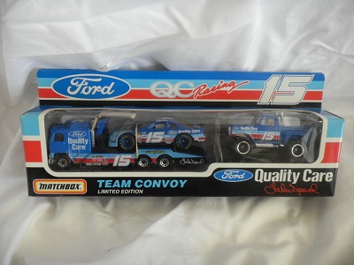 1993 Lake Speed NASCAR Diecast 15 Quality Care Hauler Transporter 1:87 Matchbox Team Convoy 1