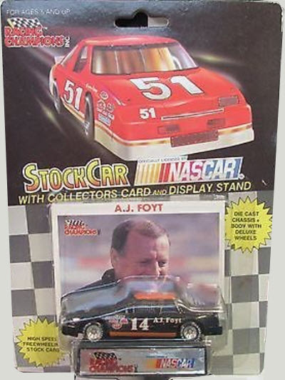 1991 AJ Foyt NASCAR Diecast 14 No Sponsor CWC 1:64 Racing Champions Silver Wheels 1