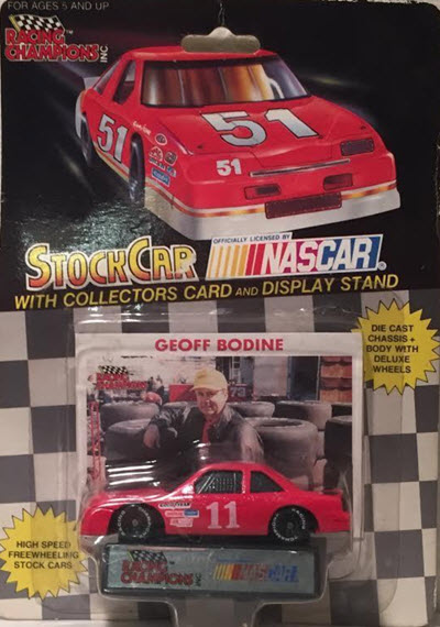 1991 Geoff Bodine NASCAR Diecast 11 Unsponsored CWC 1:64 Racing Champions NASCAR Black Wheels 1