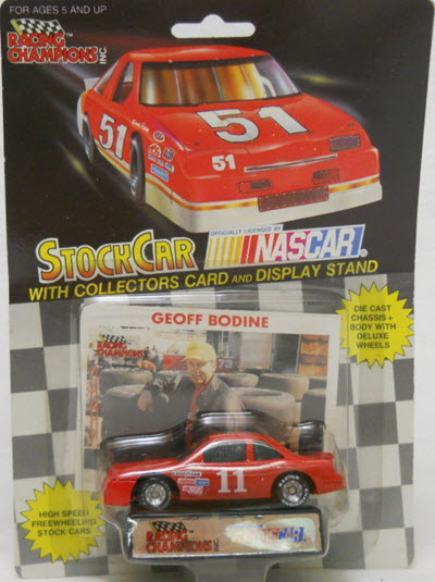 1991 Geoff Bodine NASCAR Diecast 11 Unsponsored CWC 1:64 Racing Champions NASCAR Silver Wheels 1