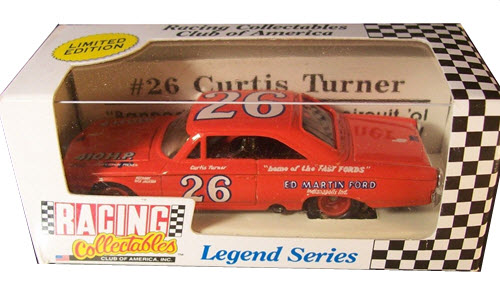 1992 Curtis Turner NASCAR Diecast 26 Martin 1963 Ford CWC 1:64 Action RCCA Legend Series 1