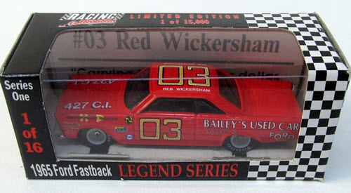 1992 Red Wickersham NASCAR Diecast 03 Baileys Used Cars 1965 Ford CWC 1:64 Action RCCA Legend Series 1