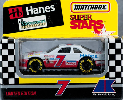 1993 Jimmy Hensley NASCAR Diecast 7 Hanes CWC 1:64 Matchbox Super Stars 1