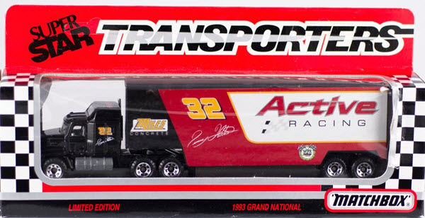 1993 Jimmy Horton NASCAR Diecast 32 Active Racing Hauler Transporter 1:87 Matchbox Super Star 1