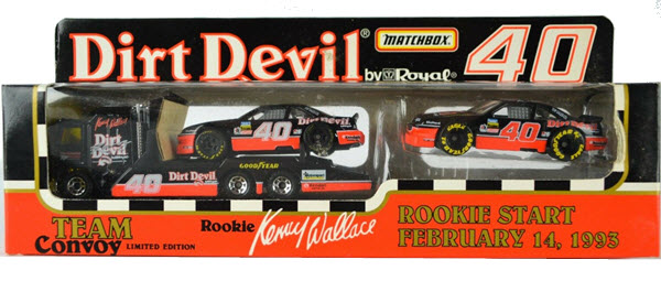 1993 Kenny Wallace NASCAR Diecast 40 Dirt Devil Hauler Transporter 1:64 Matchbox Team Convoy 1