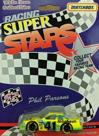1993 Phil Parsons NASCAR Diecast 41 Manheim CWC 1:64 Matchbox Super Stars 1