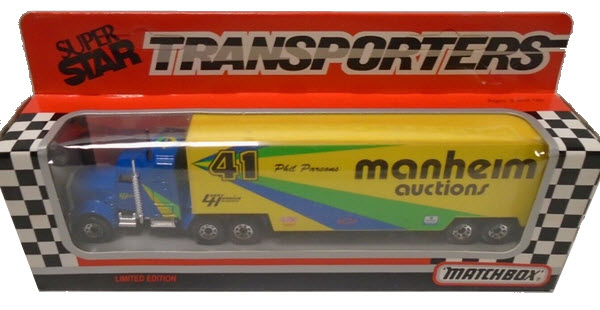 1993 Phil Parsons NASCAR Diecast 41 Manheim Hauler Transporter 1:64 Matchbox Super Star 1