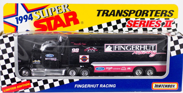 1994 Derrike Cope NASCAR Diecast 98 Fingerhut Hauler Transporter 1:87 Matchbox Super Star 1