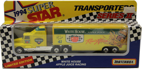 1994 Johnny Juice Smith NASCAR Diecast 41 White House Apple Juice Hauler Transporter 1:87 Matchbox Super Star 1
