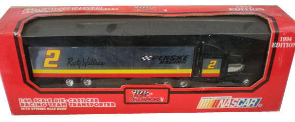 1994 Rusty Wallace NASCAR Diecast 2 Penske Hauler Transporter 1:87 Racing Champions 1994 Edition 1