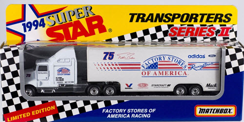 1994 Todd Bodine NASCAR Diecast 75 Factory Stores Outlet Hauler Transporter 1:64 Matchbox Super Stars 1