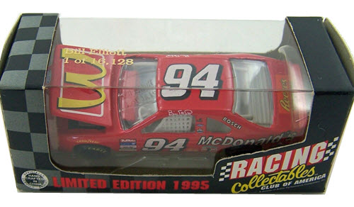 1995 Bill Elliott NASCAR Diecast 94 McDonalds CWC 1:64 Action RCCA Club Car 1
