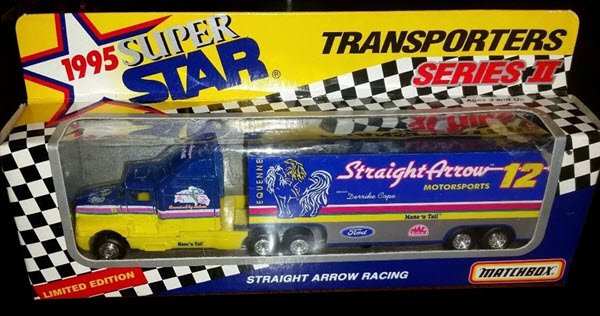 1995 Derrike Cope NASCAR Diecast 12 Straight Arrow Hauler Transporter 1:64 Matchbox Superstar 1
