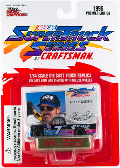 1995 Geoff Bodine NASCAR Diecast 7 Exide Batteries Truck Supertruck 1:64 Racing Champions Premier 1