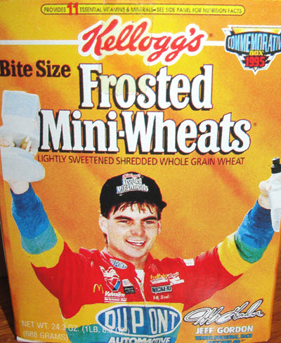1995 Terry Labonte NASCAR Diecast 5 Kelloggs 24 Jeff Gordon DuPont Frosted Minit Wheats Promo 2 Car Set Cereal Box 1