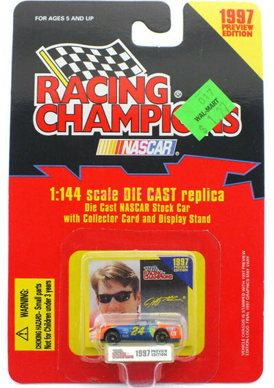 1997 Jeff Gordon NASCAR Diecast 24 DuPont Rainbow CWC 1:144 Racing Champions 1997 Edition Preview 1