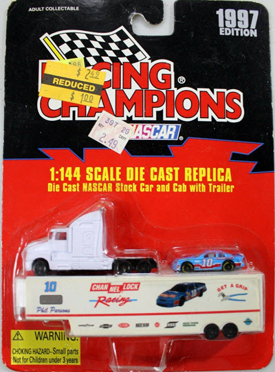 1997 Phil Parsons NASCAR Diecast 10 Channellock Hauler With Car 1:144 Racing Champions 1997 Edition 1