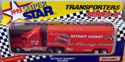 1997 Tracy Leslie NASCAR Diecast 72 Detroit Gasket Hauler Transporter 1:87 Matchbox Super Star 1