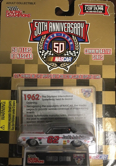 1998 50 Years Of NASCAR 1962 Jacobs Auto Salvage 62 Dodge CWC 1:64 Racing Champions 1
