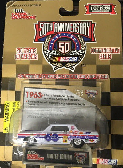 1998 50 Years Of NASCAR 1963 Green Orchard 63 Plymouth CWC 1:64 Racing Champions 1