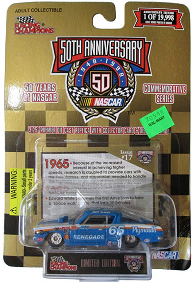 1998 50 Years Of NASCAR 1965 Renegade 65 Plymouth CWC 1:64 Racing Champions 1