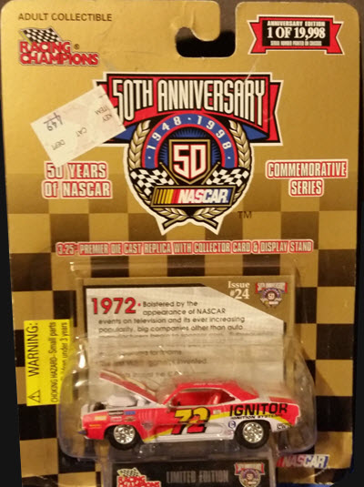 1998 50 Years Of NASCAR 1972 Jeff Doot Ignitor 72 Barracuda CWC 1:64 Racing Champions 1