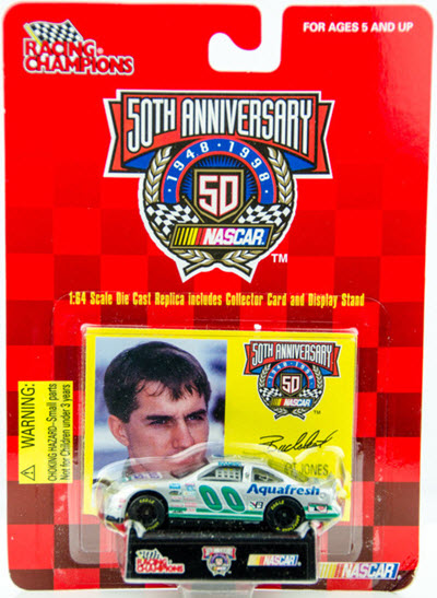 1998 Buckshot Jones NASCAR Diecast 00 Aqua Fresh CWC 1:64 Racing Champions Driver Card 1