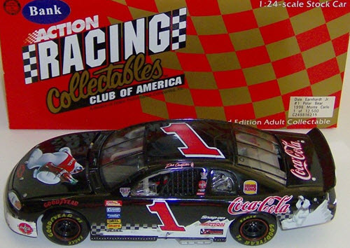1998 Dale Earnhardt Jr NASCAR Diecast 1 Coca Cola Coke Polar Bear CWB 1:24 Action RCCA Club Car Bank 1