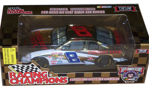 1998 Hut Stricklin NASCAR Diecast 8 Circuit City Reverse White CWC 1:24 Racing Champions Gold Commemorative 1