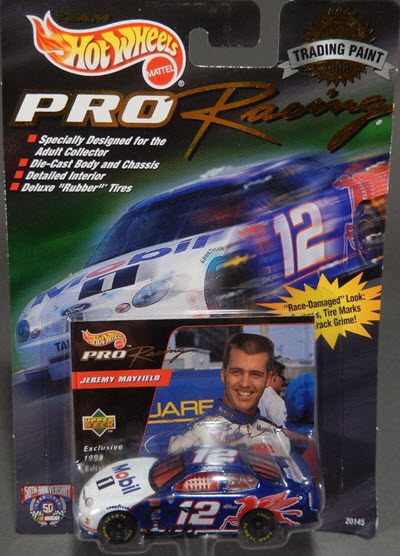 1998 Jeremy Mayfield NASCAR Diecast 12 Mobil 1 CWC 1:64 Hot Wheels Pro Racing Trading Paint L 1
