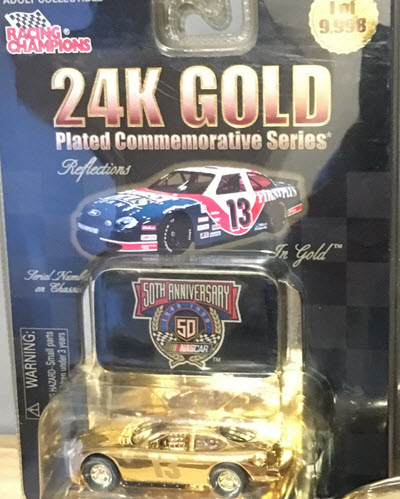 1998 Jerry Nadeau NASCAR Diecast 13 First Plus CWC 1:64 Racing Champions Reflections Gold 1