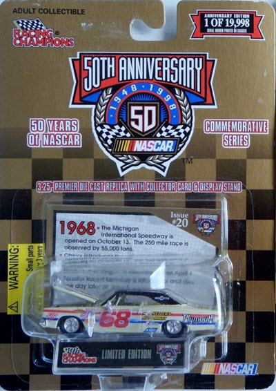 1998 Kevin Urban NASCAR Diecast 68 Red Kellers Auto Mart 1968 Plymouth CWC 1:64 Racing Champions 1