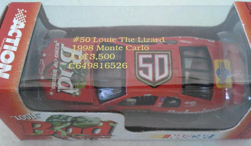 1998 NASCAR Diecast 50 Louie The Lizard Budweiser CWC 1:64 Action RCCA Club Car 2