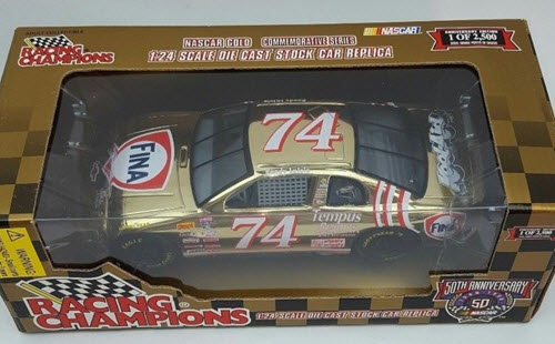 1998 Randy Lajoie NASCAR Diecast 74 Fina CWC 1:24 Racing Champions Gold Commemorative 1