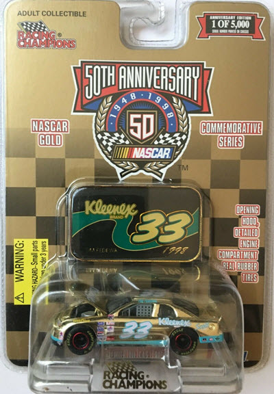 1998 Tim Fedewa NASCAR Diecast 33 Kleenex CWC 1:64 Racing Champions Gold Commemorative 1
