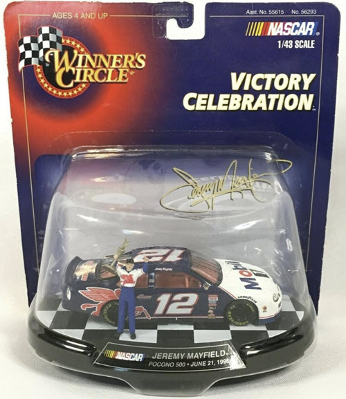 1999 Jeremy Mayfield NASCAR Diecast 12 Mobil 1 CWC 1:64 Winners Circle Pocono Victory Celebration 1