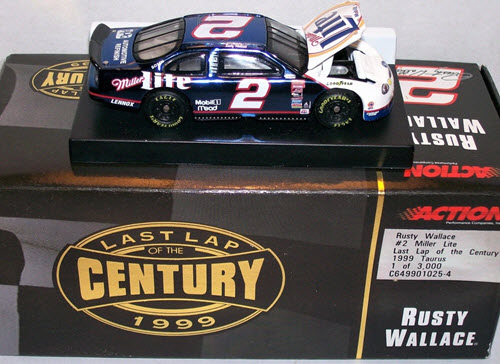 1999 Rusty Wallace NASCAR Diecast 2 Miller Lite Last Lap of the Century CWC 1:64 Action RCCA Club Car 1