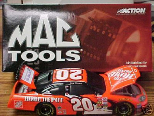 20 Tony Stewart Diecast 2003 NASCAR Home Depot BWB Black Window Bank 1:24 Action ARC MAC Tools 1