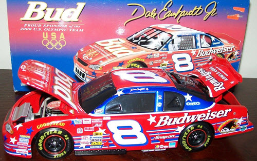 2000 Dale Earnhardt Jr NASCAR Diecast 8 Bud Budweiser US Olympic BWB 1:24 Action ARC Black Window Bank 1