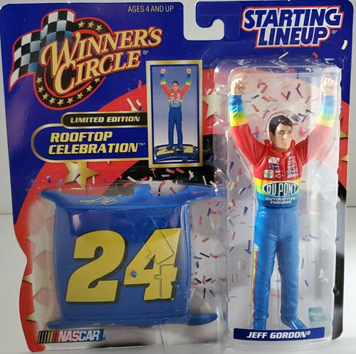 2000 Jeff Gordon NASCAR Diecast 24 DuPont Figure Figurine 5 Inch Winners Circle SLU Rooftop Celebration 1
