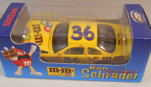 2000 Ken Schrader NASCAR Diecast 36 M&Ms Keep Back New Driver CWC 1:64 Action RCCA Club Car 1