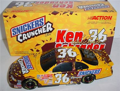 2001 Ken Schrader NASCAR Diecast 36 Snickers Chruncher BWB Bank 1:24 Action ARC 1