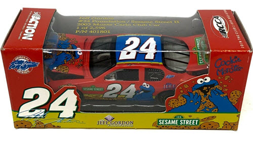 2003 Jeff Gordon NASCAR Diecast 24 Foundation Sesame Street Cookie Monster CWC 1:64 RCCA Club Car 1